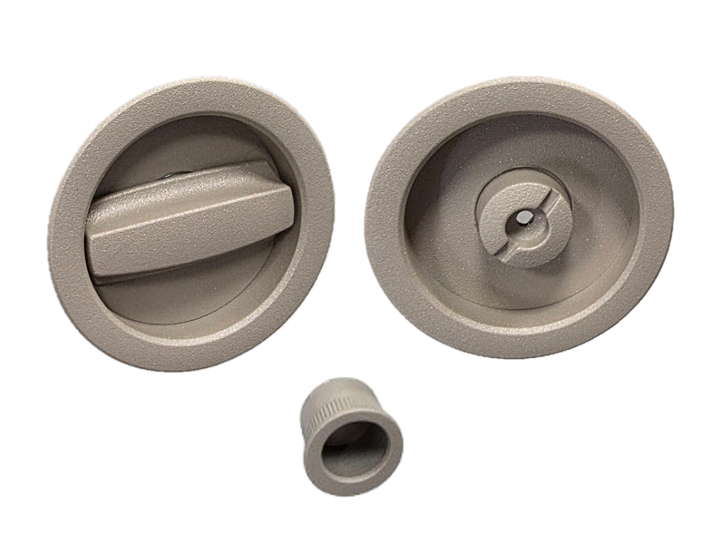 Maniglia Incasso Tonda Porta Scorrevole modello 122015 d.57/48 con Nottolino 72-Grigio Moon | Verum Italy - immagine 1